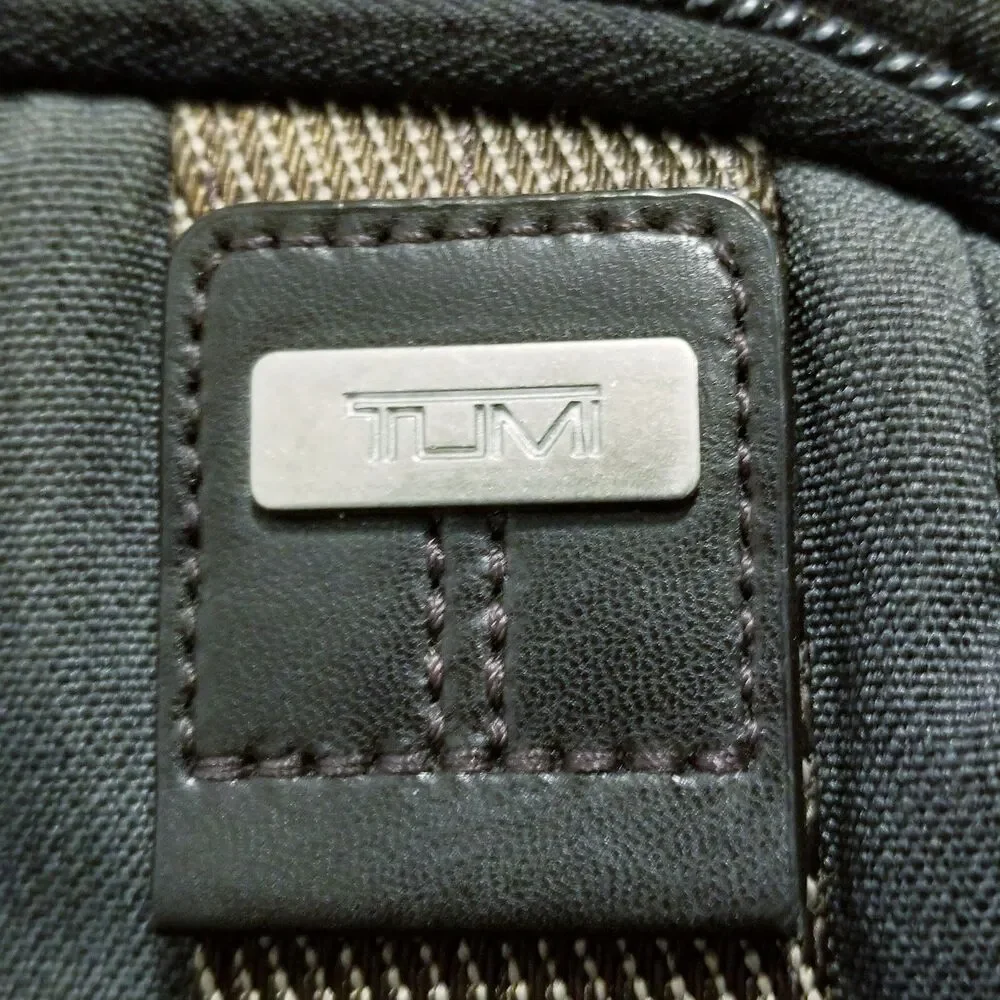 Tumi Alpha Bravo Parrish Backpack Gray Laptop Bag Leather Trim 17x14x7 EUC